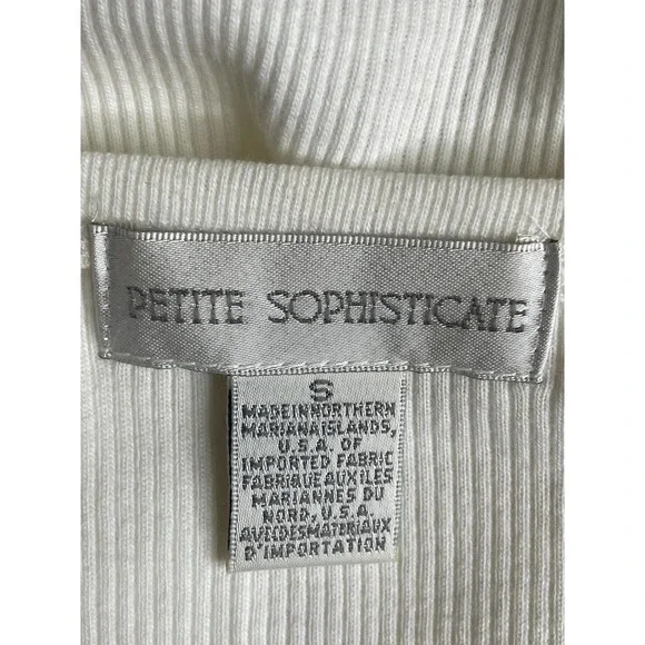 Petite Sophisticate White Short Sleeve Top Size S * - Picture 4 of 6